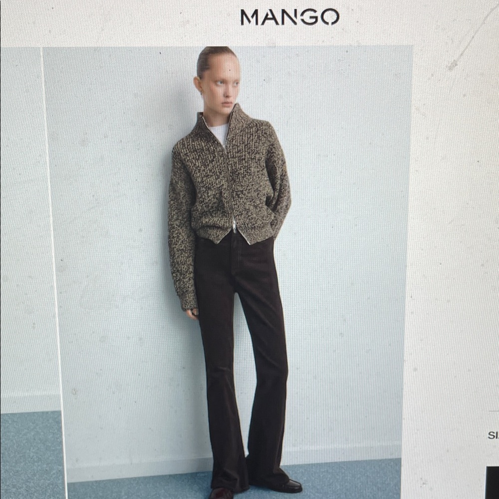 Mango Brown velvet high rise flare leg jeans - nwt